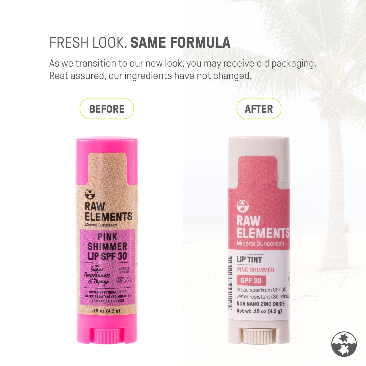 Raw Elements Organic Pink Lip Shimmer Zinc Oxide SPF 30+, 0.15oz Beauty and Personal Care Raw Elements