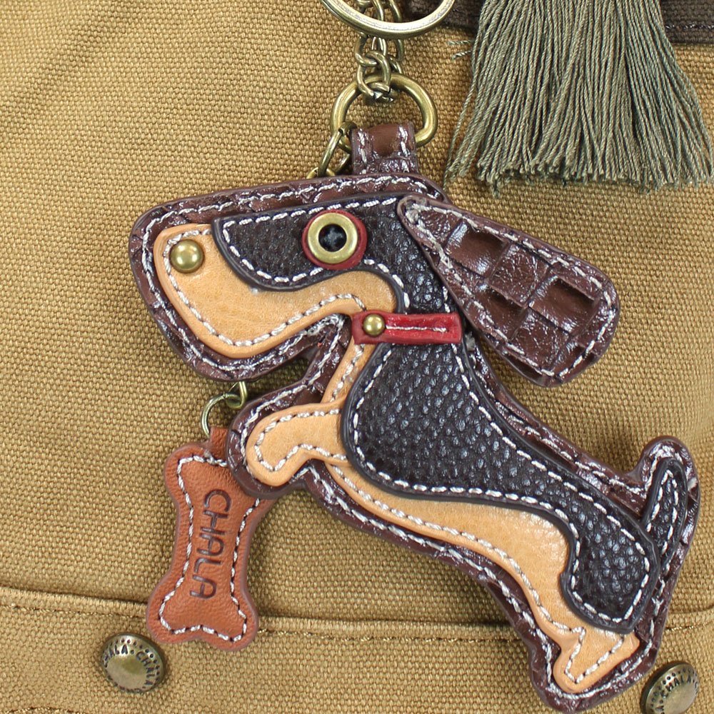 CHALA Patch Crossbody Bag Weiner Dog Dachshund Multi-color (Brown)