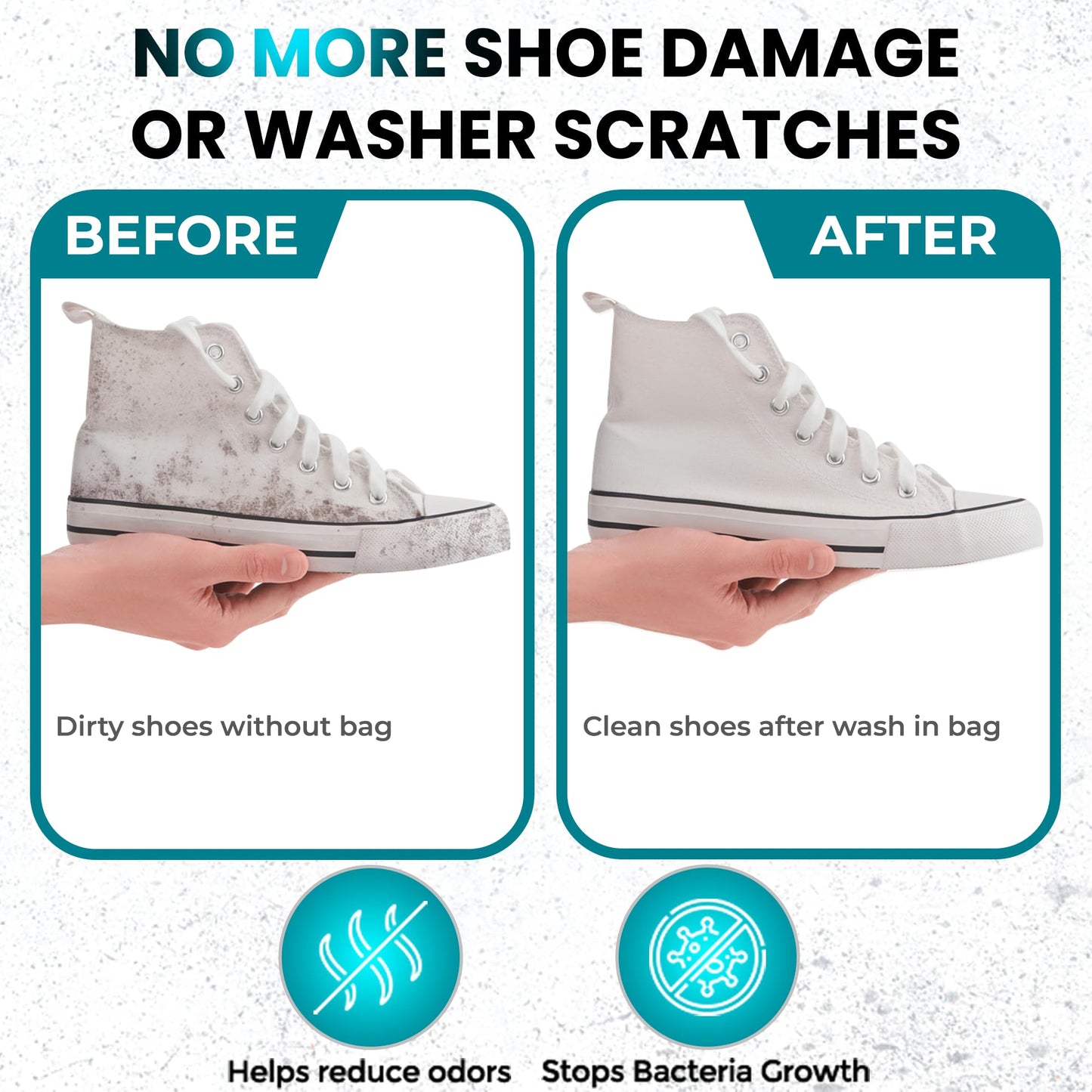 DASZERX 2-Pack Shoe Washing Bags – Reusable 360° Wrap for Washing Machine & Dryer, Protect Sneakers, Boots & Delicate Footwear