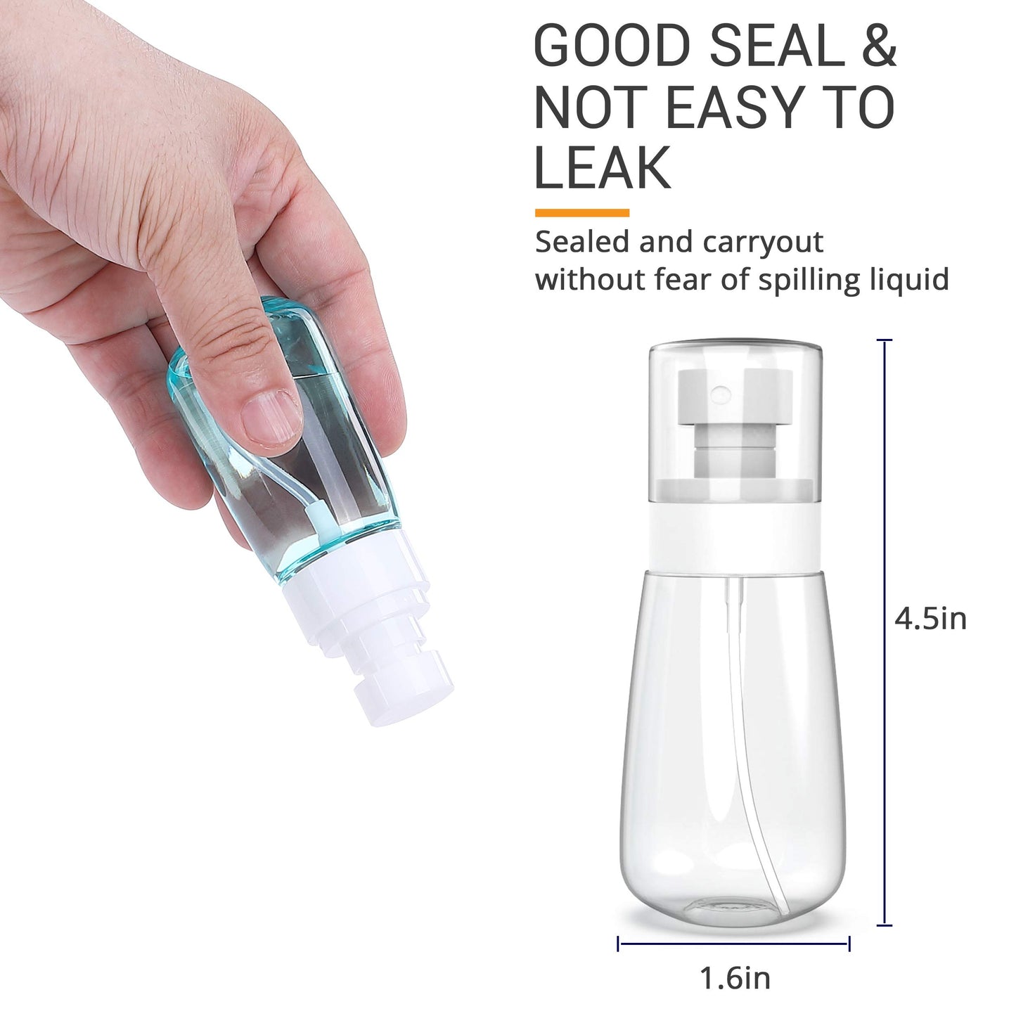RELANOR Pack 2 Small Spray Bottle Travel Size 2oz/60ml - Fine Mist Mini Empty Spray Bottles - Leak Proof - for Toners, Face & Hair Mist Beauty and Personal Care RELANOR