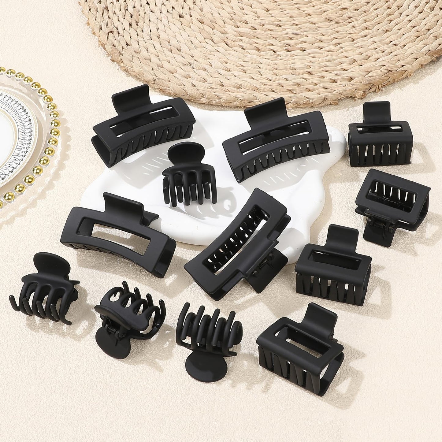 SMKSL 3 Styles Hair Clips for Women Small Medium Big Claw Clips for Thin Thick Hair 12 Pcs Hair Claw Clips Hair Clips Combination Hair Accessories Beauty and Personal Care SMKSL