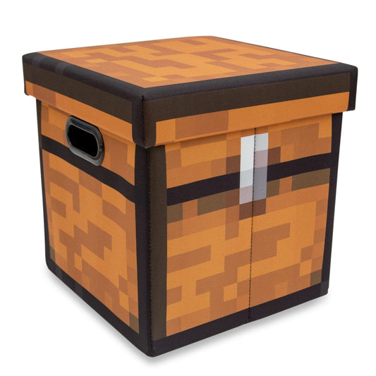 Minecraft Brown Chest 13-Inch Storage Bin Chest With Lid | Foldable Fabric Basket Container, Cube Organizer With Handles, Cubby For Shelves, Closet…
