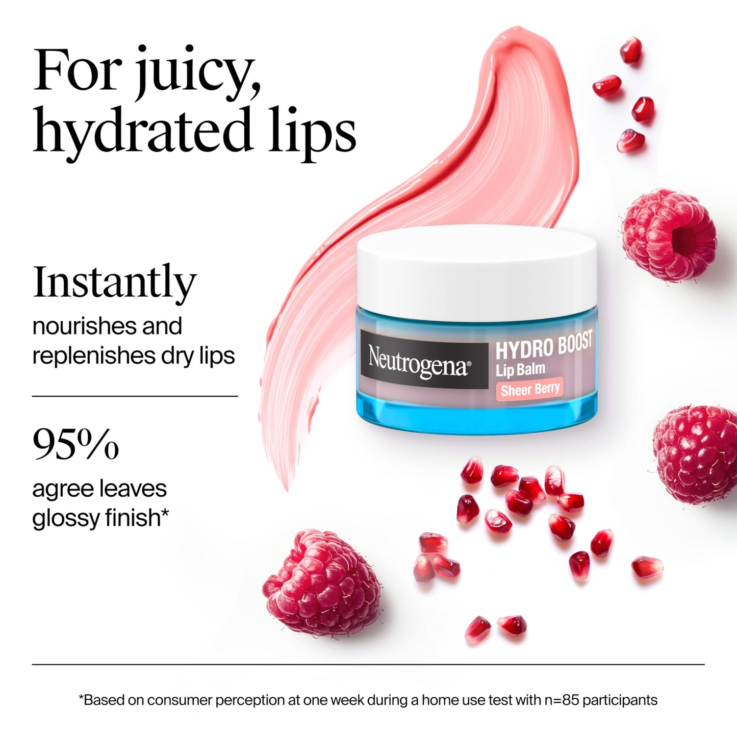 Neutrogena Hydro Boost Hyaluronic Acid Lip Balm, Nourishing Vitamin E Leaves Lips Feeling Hydrated, Sheer Pink Tinted Color with a Sweet Berry Flavor