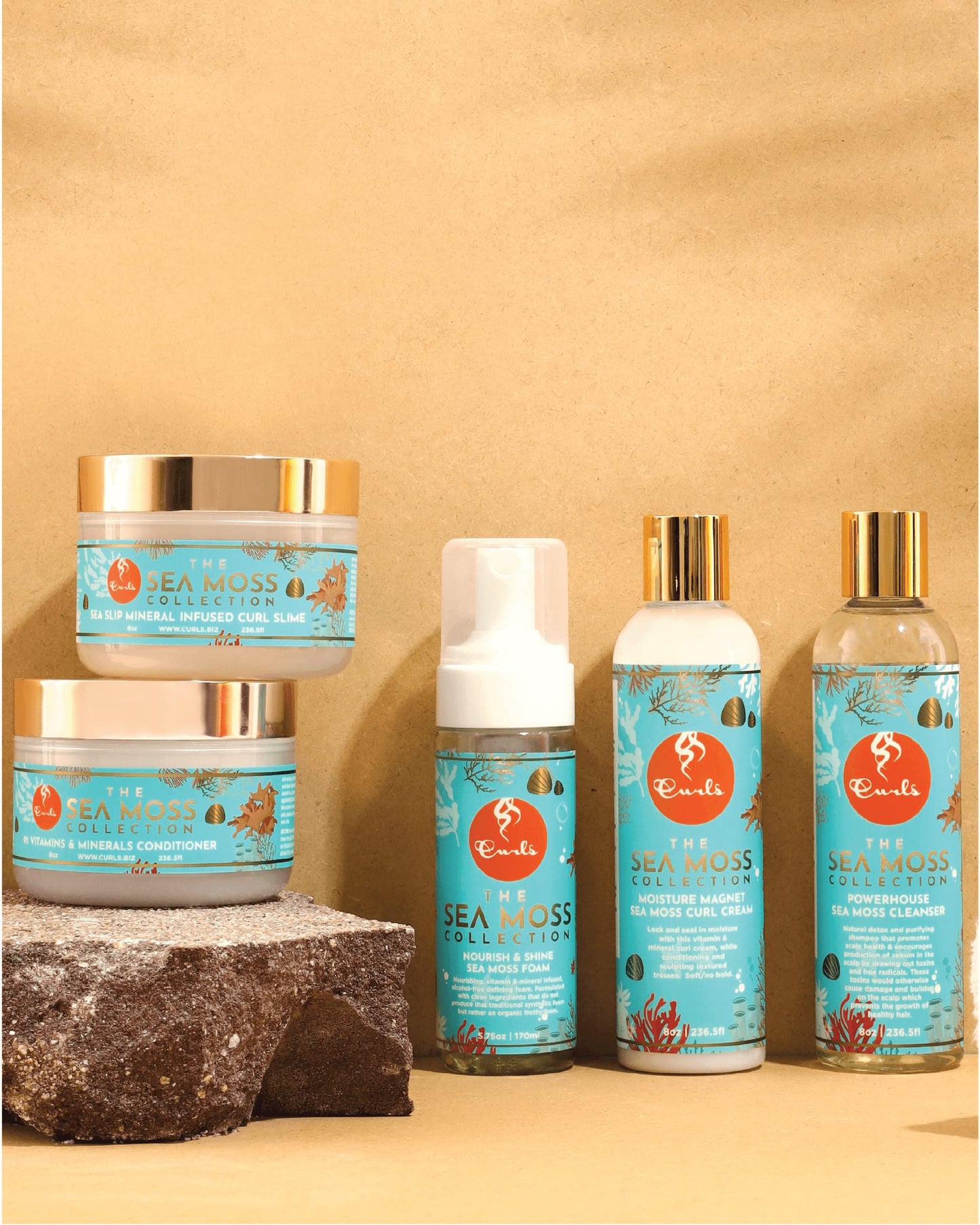 Curls Sea Moss Mineral Infused Slime Hair Jelly - Promotes Healthy Growth, Protects from Styling Damage, Delivers Shiny, Defined, Hydrated Hair - 8oz