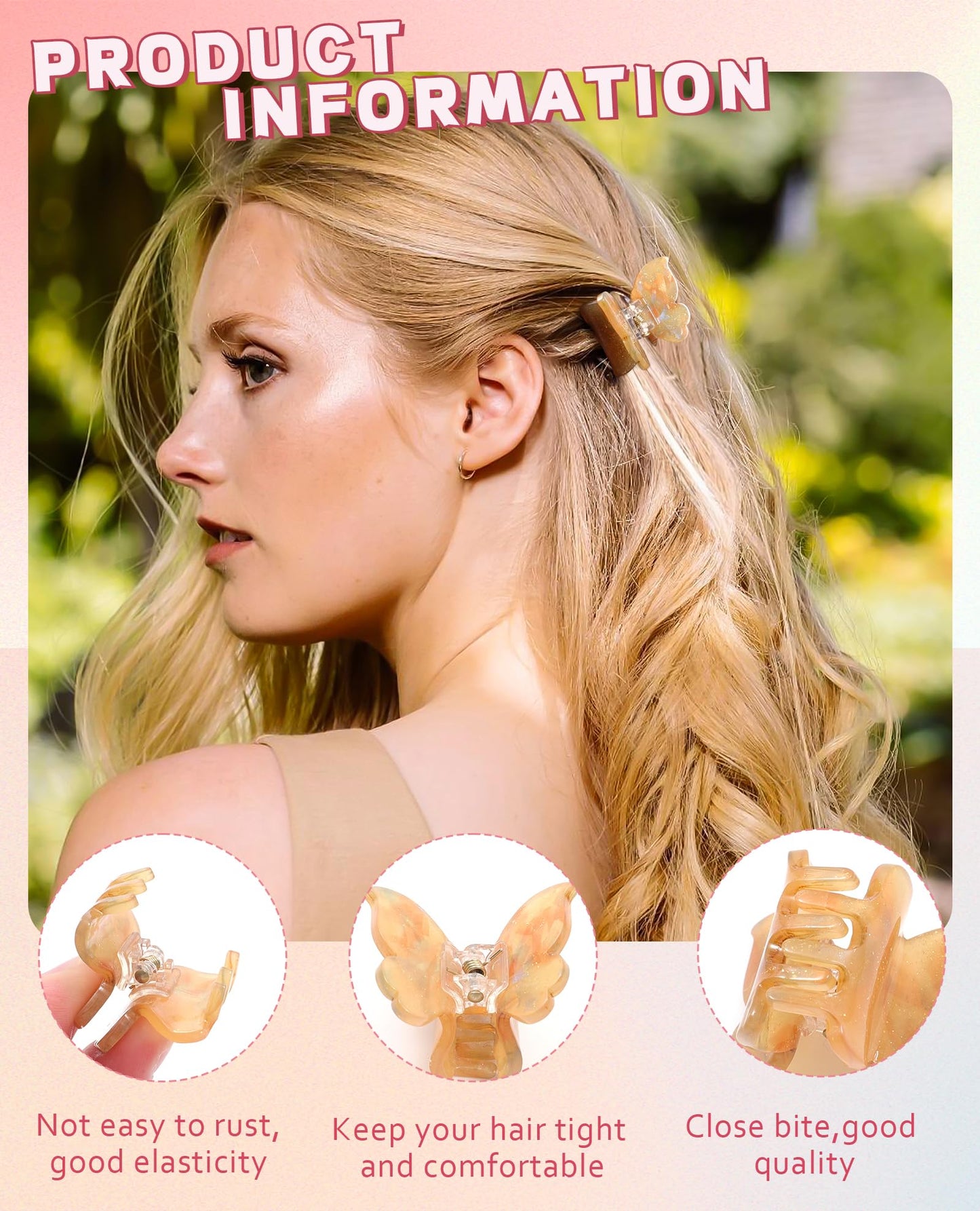 Sequins Butterfly Hair Clips - 12PCS Small Clamps for Thin Hair Styling Accessories, Classic Claws for Women & Girls Beauty and Personal Care Molans