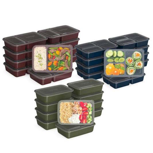 Bentgo Prep 60-Piece Meal Prep Kit - Reusable PFAS & BPA-Free Food Containers, 1-Compartment, 2-Compartment, & 3-Compartments - Microwave, Freezer…