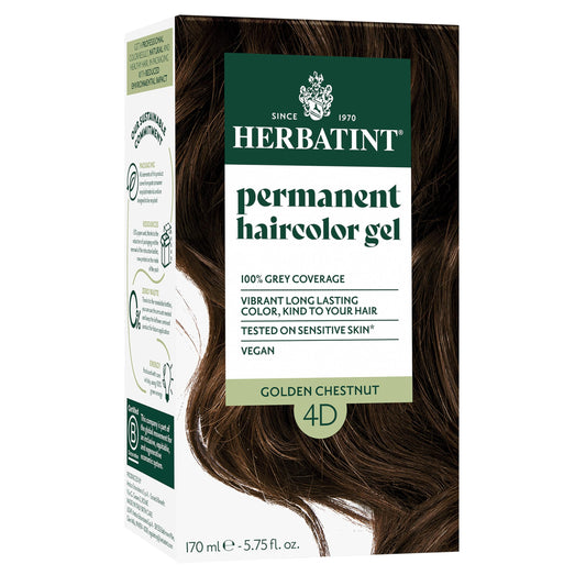 Herbatint Permanent Hair Dye For Women - 4D Golden Chestnut - For Up To 100% Gray Coverage of Resistant Gray Hair - Ammonia-Free, Alcohol-Free & Vegan Beauty & Personal Care Herbatint