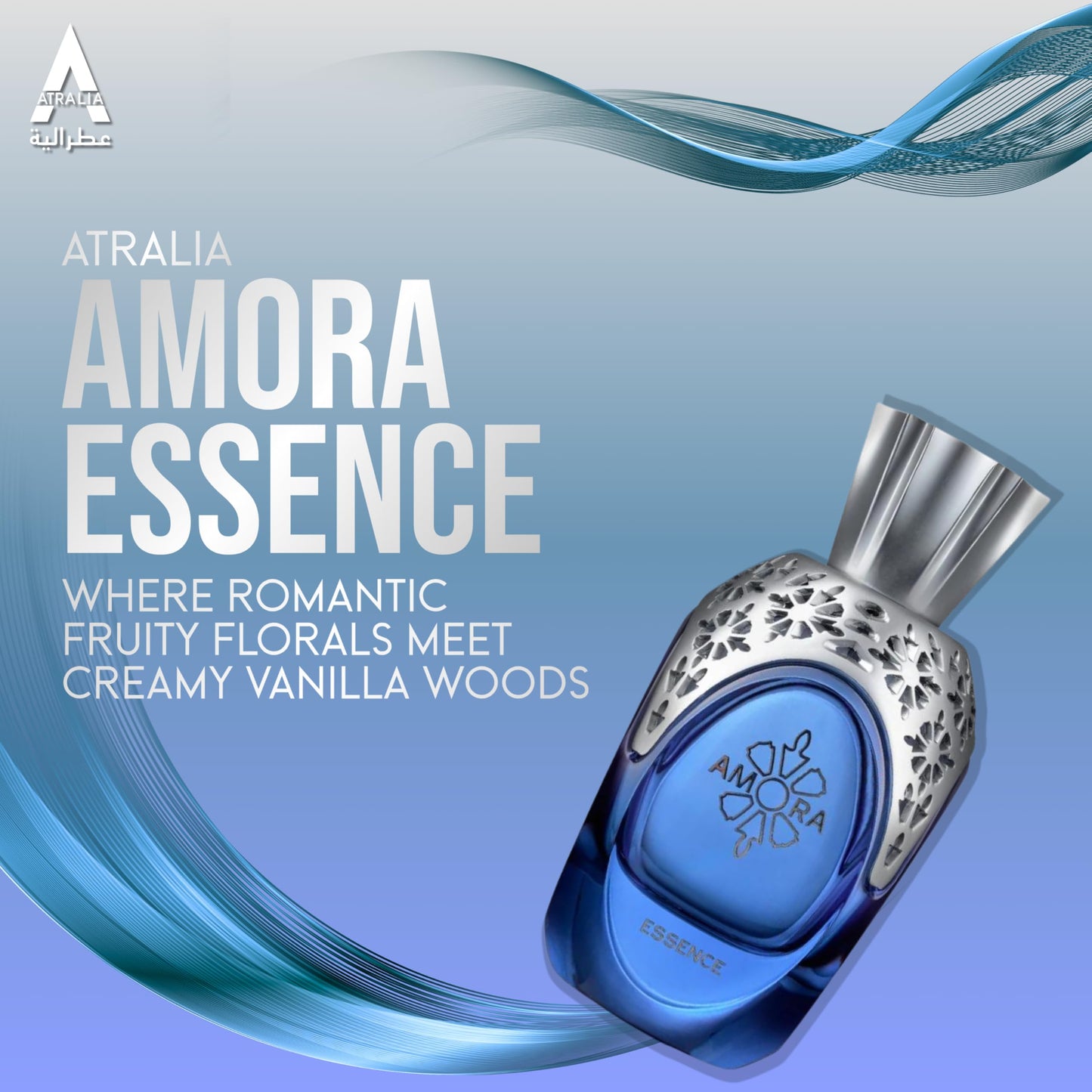 Atralia Amora Essence Extrait De Parfum 100Ml 3.4Oz Unisex Fragrance - Luxury and Original Extrait de Parfum with Top notes of Lychee, Rhubarb and