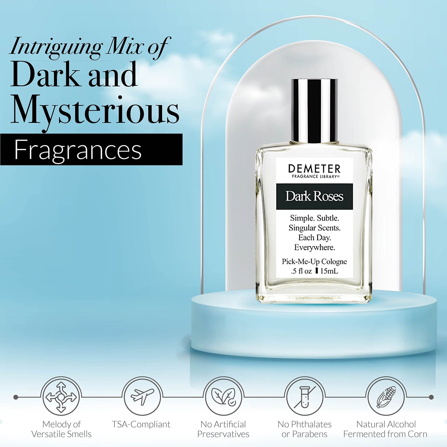 DEMETER Fragrance's Dark Flowers Humongous Miniature Set of 4 - Witching Hour - Dark Roses - Vampire Blooms - Transfixed - Perfume Sampler Set Beauty & Personal Care DEMETER