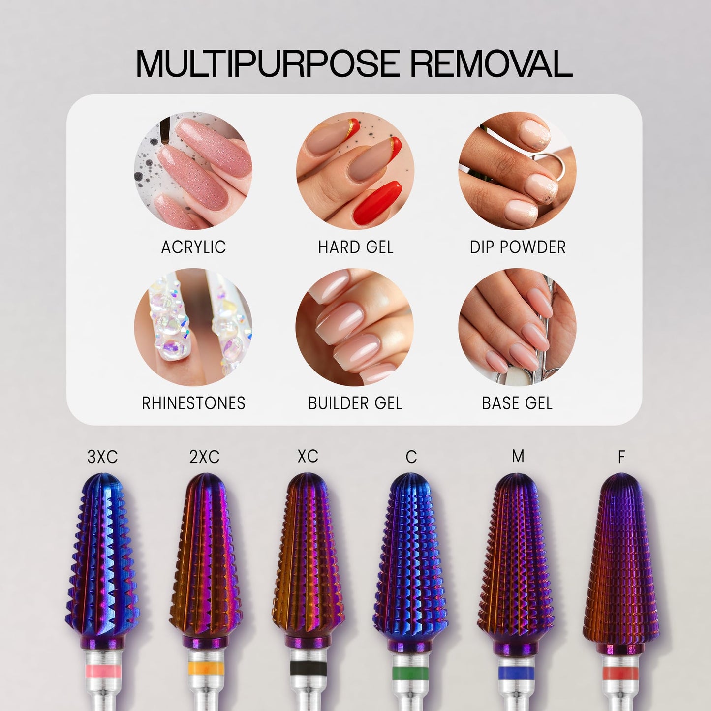 PANA 3/32" Purple Tornado Carbide Nail Drill Bit for Acrylics, Nail Extension, Gel Polish Removal Nail Salon Manicure Pedicure Electric File Tools