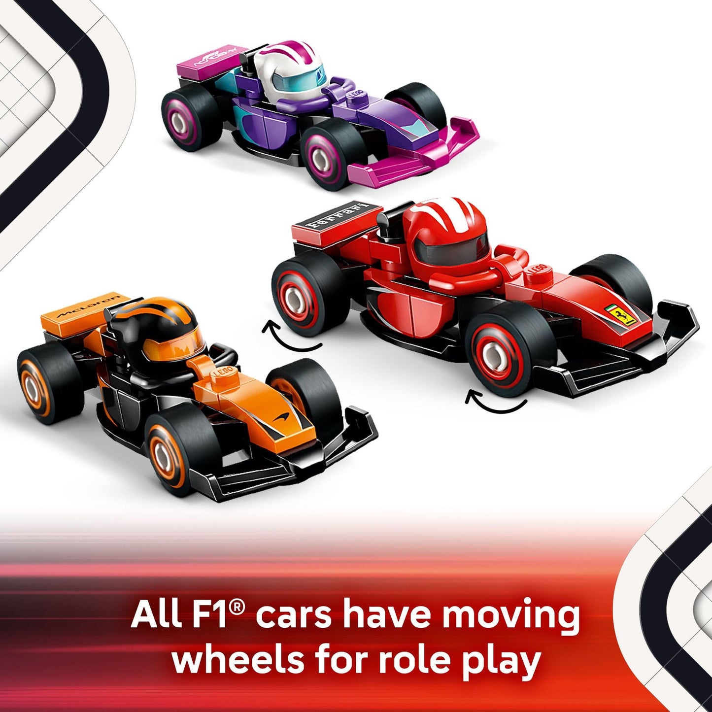 LEGO F1 Collectible Race Cars 6-Pack 66796, Mystery Box with Surprise Cars, Fun Travel Toys & Party Favor Gift for Kids Ages 6+