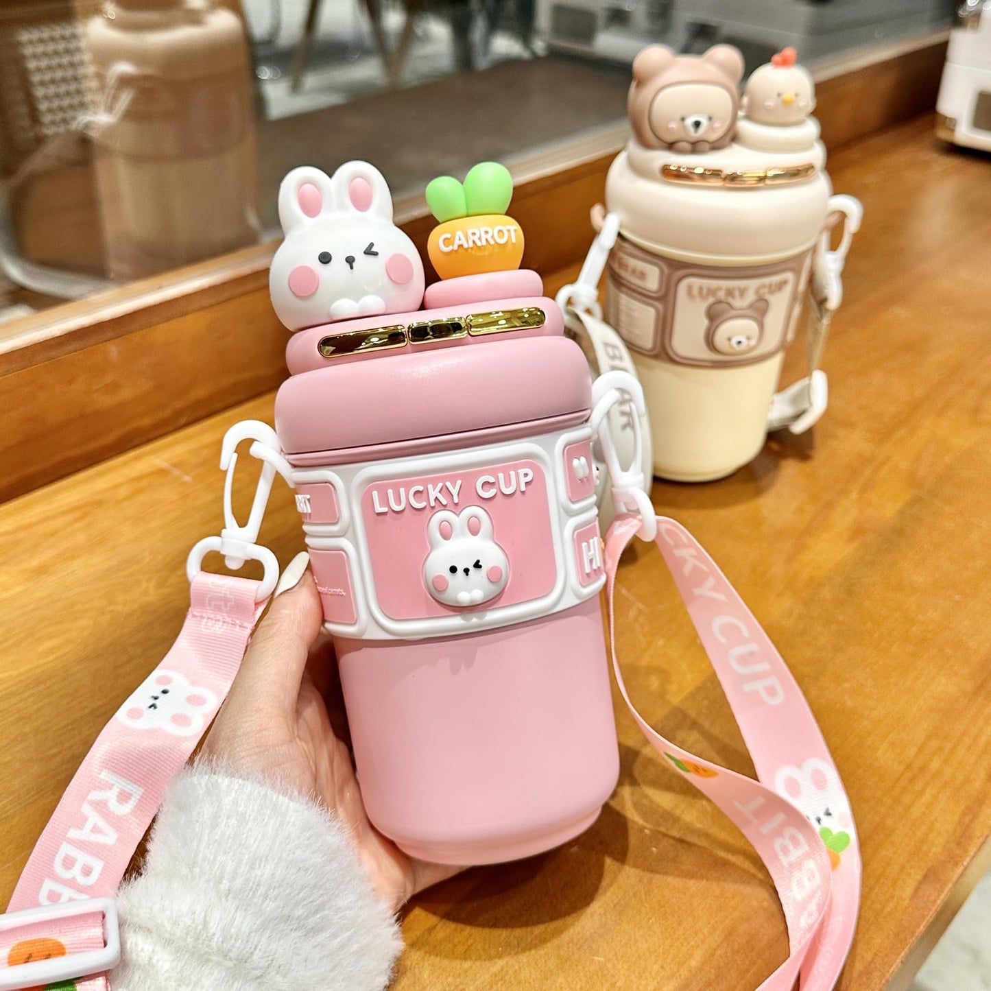 Straw Insulated Cup for Cute Girls and Kids - High Value Drinking Cup for School, Ideal for Children (Pink)