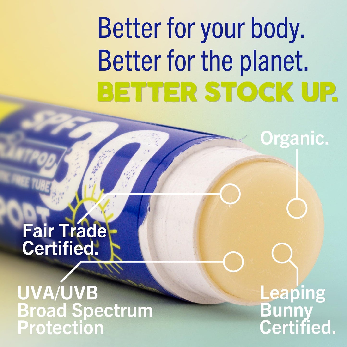 Eco Lips Classic Sport SPF 30 Broad Spectrum Sunscreen Lip Balm - 6-Pack (Classic Vanilla) | Organic Moisturizing Lip Protection | Made in USA
