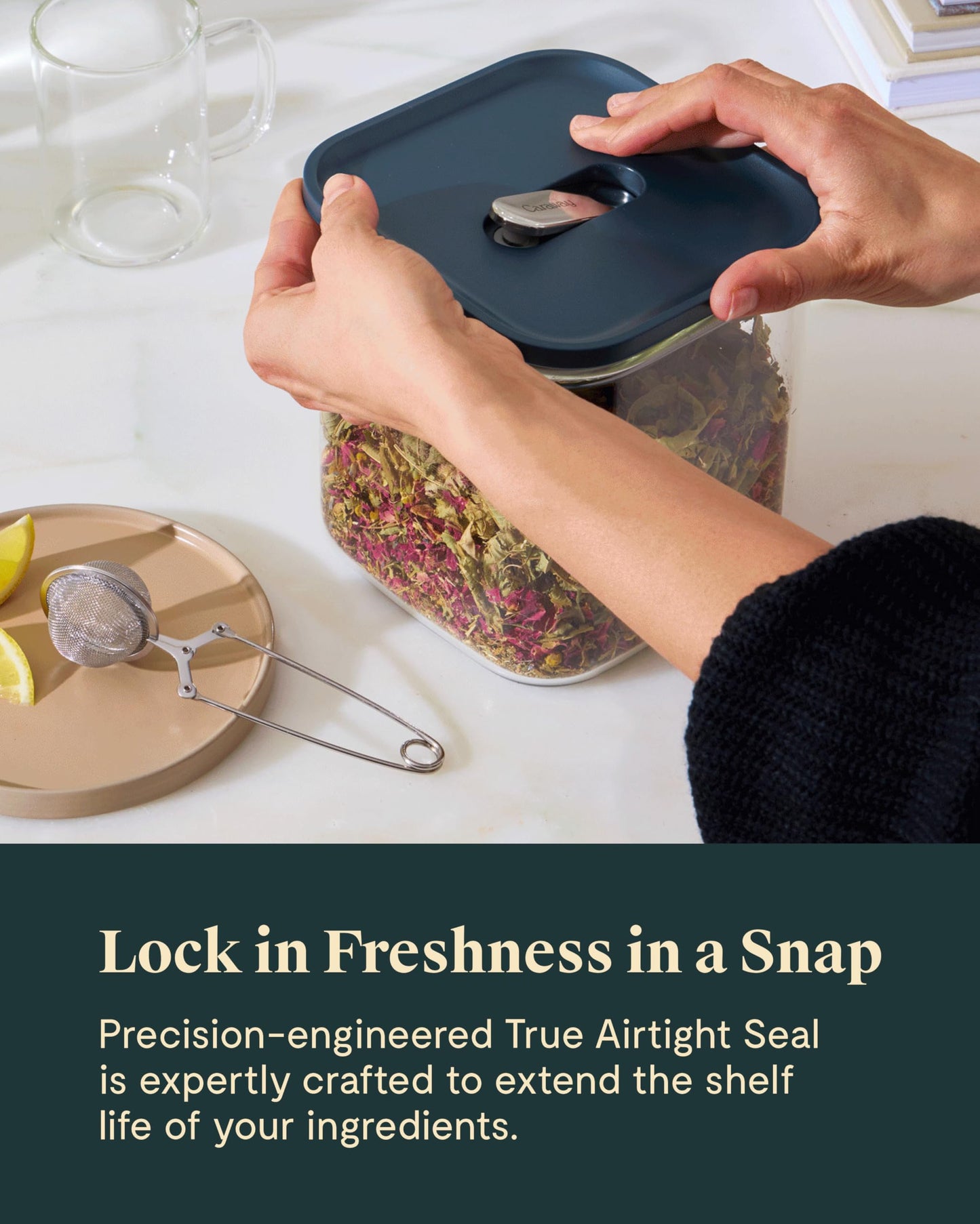 Caraway 13-Piece Glass Airtight Food Storage Containers with Lids - Non-Toxic, BPA-Free Kitchen Storage Containers - Stackable, Space-Saving Airtight…