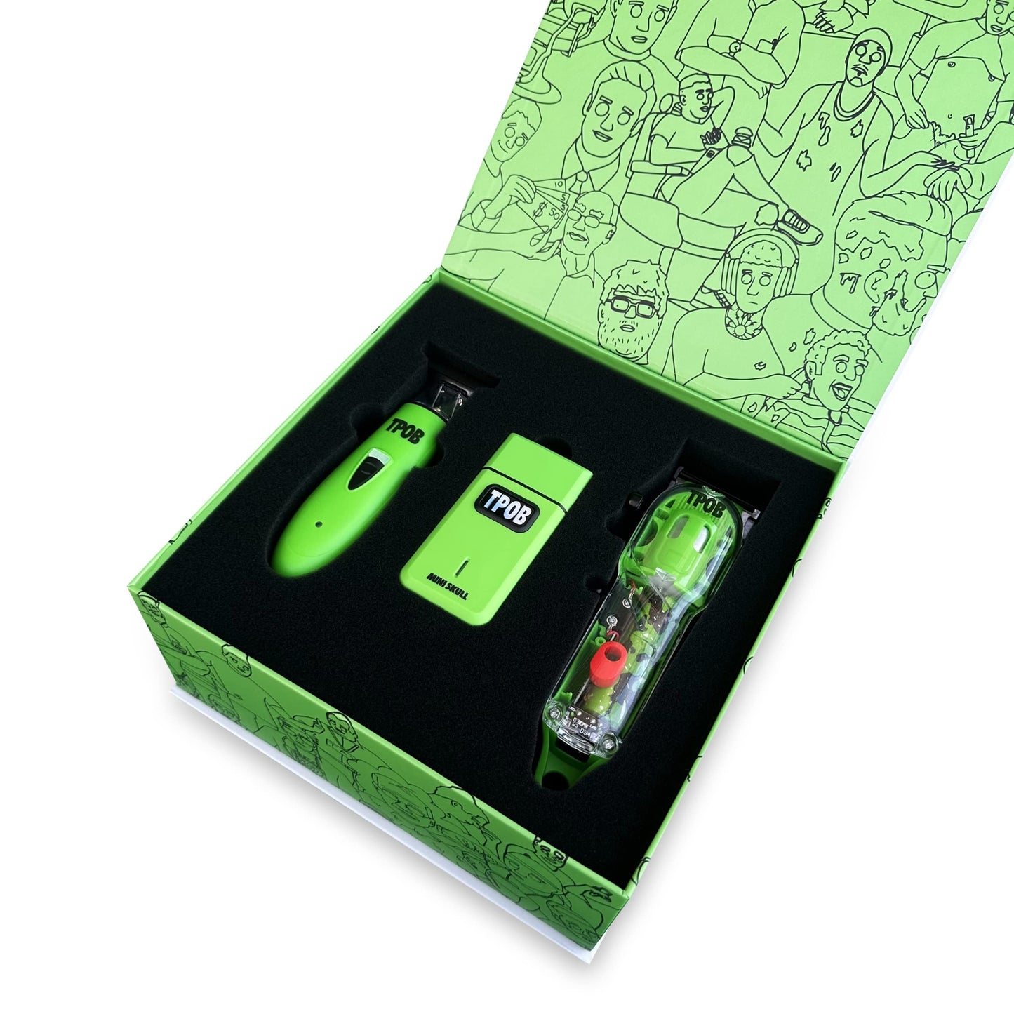 TPOB Slime 2 Barber Hair Clippers Trimmer Shaver Set for Men with Matte Green Case and X Fade Blade Beauty and Personal Care TPOB