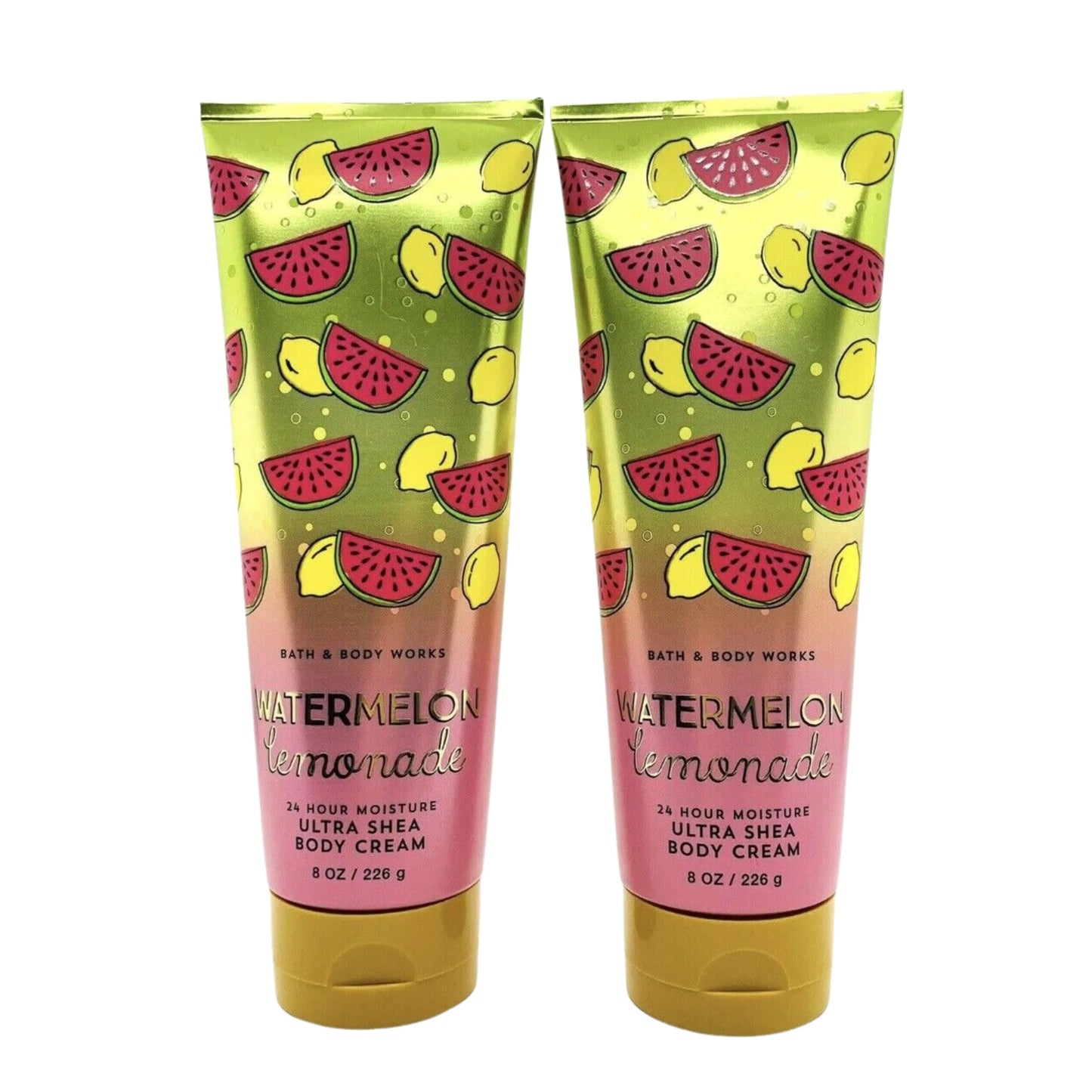 Bath & Body Works Ultra Shea Body Cream, 8oz Each, Pack of 2 (Watermelon Lemonade)