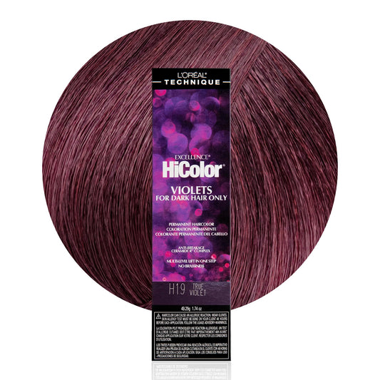 L'OREAL TECHNIQUE HiColor Violet & Black Shades Permanent Hair Color - Anti-Breakage Ceramide R Complex, Multi-Lift With No Brassiness, For Dark Bases