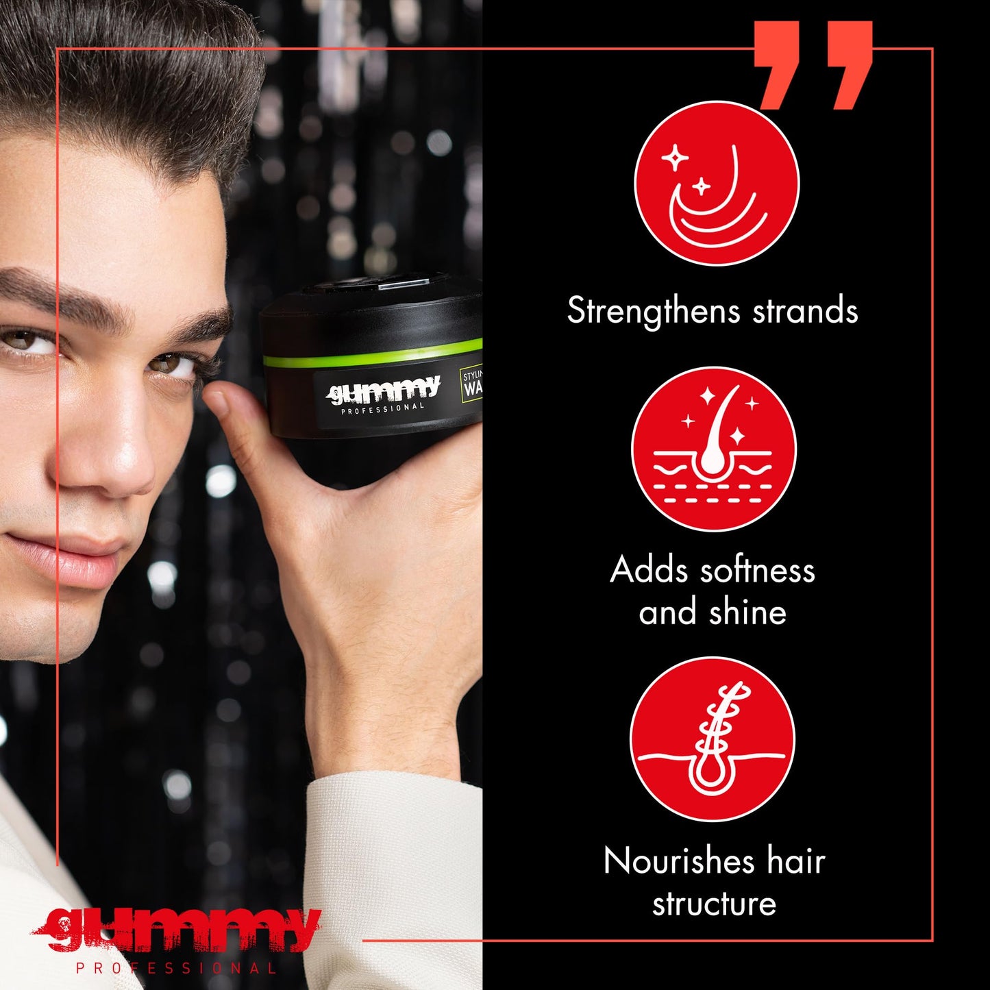 Gummy Professional Hair Wax for Men & Women - Strong Hold Matte Finish Styling - Flexible Hair Product for Long-Lasting Hold, Grooming,
