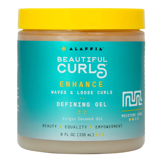 Alaffia Beautiful Curls Curl Enhance Defining Gel, Wavy to Curly Hair Products, Hair Gel to Coil, Twist and Braid, Natural with Shea Butter, Coconut