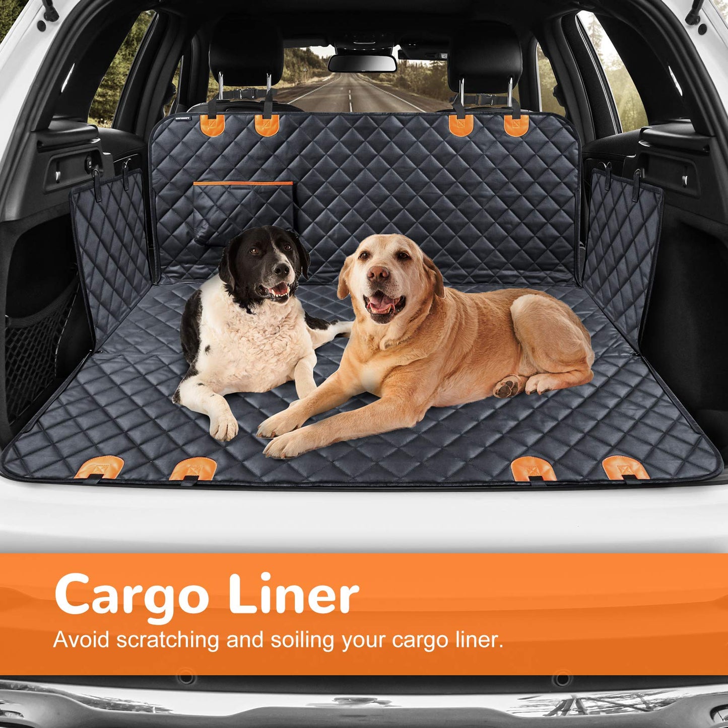 URPOWER 100% Waterproof Dog Car Seat Cover Hammock – Heavy Duty, Nonslip, Scratchproof Back Seat Protector for Cars, Trucks & SUVs