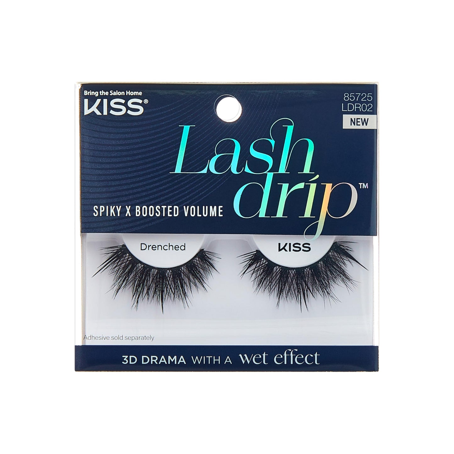 KISS Lash Drip False Eyelashes, Spiky X Boosted Volume, Unique Wet Look Hydrated Effect, Multi-Length Rewearable Fake Eyelashes, Wispy Crisscross Lash