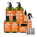 Difeel Argan Hydrating Shampoo & Conditioner Collection - 8 Piece Set, Includes Hair Oil, Mask, Leave in Spray, Travel Size - Sulfate Free, Paraben
