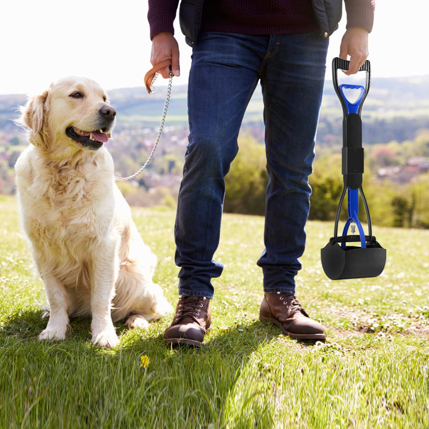 UPSKY Pooper Scooper for Large Small Dogs, Folding Dog Poop Scooper, Durable Spring and Premium Materials，Easy to Use for Dirt, Gravel Pick Up Shovel