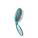 Wet Brush Pop Go Detangler, Blue Teal - Foldable, On-The-Go Design, Travel Brush, Ultrasoft IntelliFlex Bristles, Detangling Hairbrush, Built-In