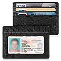 FINTIE Slim Minimalist Front Pocket Wallet, RFID Blocking Credit Card Holder Card Cases with ID Window for Men Women, Black