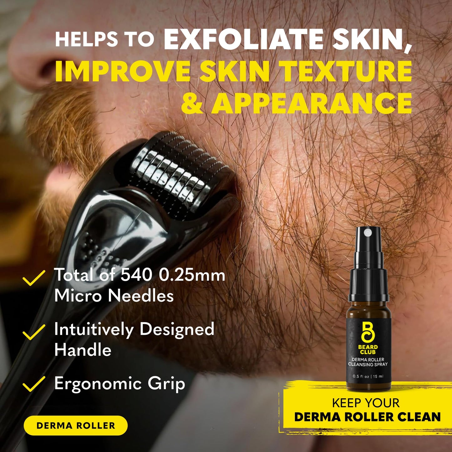 The Beard Club Supreme Beard Growth Kit - Derma Roller, Growth Oil, Vitamins, Vitamin Spray, Biotin Balm, Thickening Conditioner, Shampoo, Comb Beauty and Personal Care The Beard Club