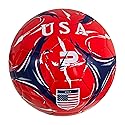 PLAYPRO Country Training Soccer Ball - Elite Edition - for All Ages - Size 2, 3, 4 and 5 (USA - RED, 5)