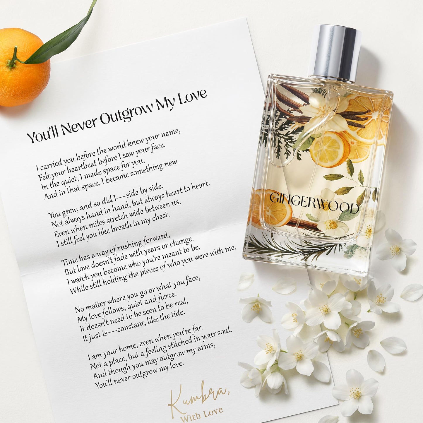 Kumbra With Love Gingerwood Eau de Parfum 100ML - Woody Perfume For Women - Long-Lasting Scent with Jasmine, Mandarin, Ginger, Orange & Sandalwood Beauty & Personal Care Kumbra With Love
