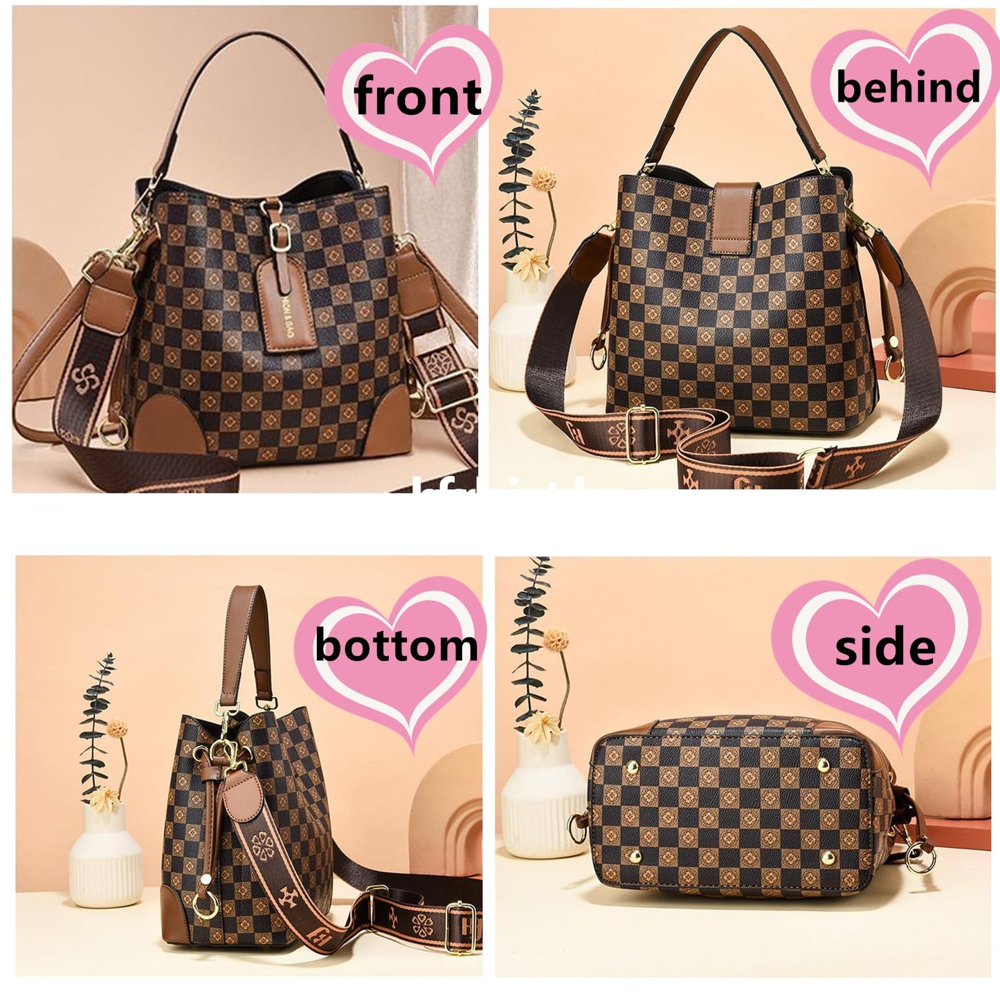 PHEVOS Women Purse and Handbags Tote Bags Fashion Ladies Satchel Shoulder Bag Top Handle Hobo Purse (coffee)