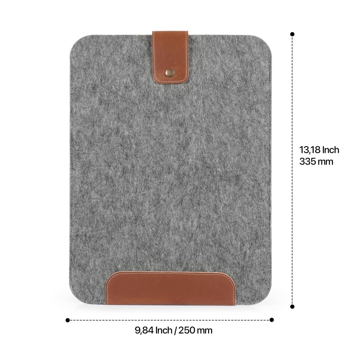 MegaGear Genuine Leather Laptop Sleeve Bag, Fleece Lined Zippered Protective Case compatible with 13-14 inch MacBook Pro Air M1 M2 M3 M4, Gray