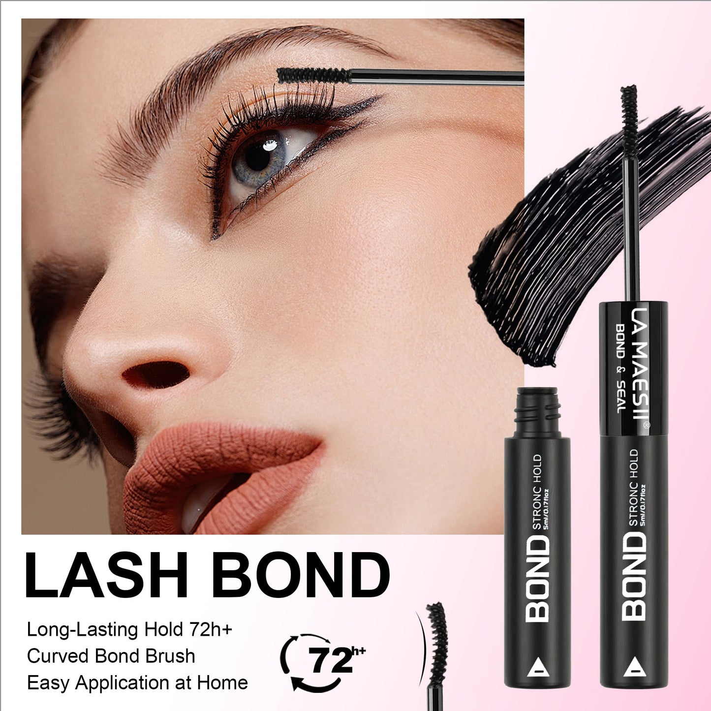 Lash Bond and Seal Waterproof Lash Remover Lash Cluster Glue for Eyelash Clusters DIY Lash Extension Kit at Home Pack 2 Beauty and Personal Care La Maesii