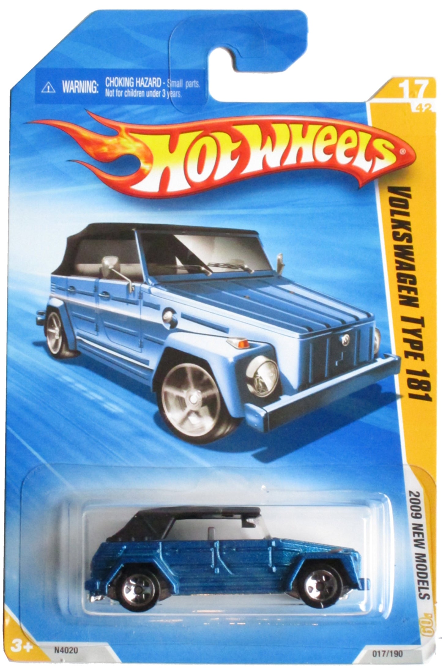 Hot Wheels 2009 NEW MODELS 17 OF 42 017/190 BLUE W/BLACK TOP VOLKSWAGEN TYPE 181