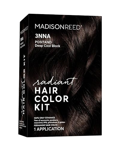 Madison Reed Radiant Hair Color Kit - 3NNA Cool Black-Brown with Ash Undertones (Positano Black), Dimensional Gray Hair Blending Permanent Hair Dye