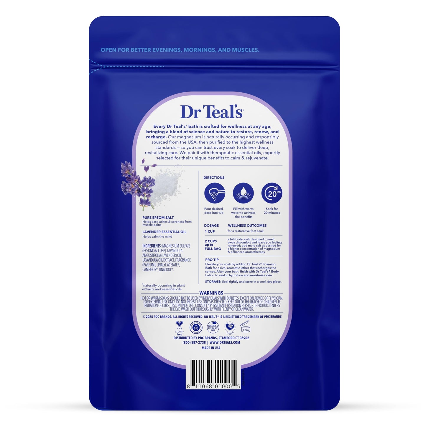 Dr Teal's Pure Epsom Magnesium Salt Soak, Soothe & Sleep with Lavender, 3 lb (Pack of 4) Beauty and Personal Care Dr Teal's