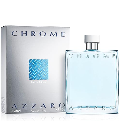 Azzaro Chrome Eau de Toilette - Fresh Aquatic Mens Cologne - Citrus, Woody, Musky Fragrance -Fresh Everyday Wear - Classic Summer Beach Scent - Luxury