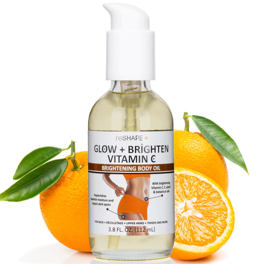 Reshape+ Vitamin C Body Oil Skin Care Moisturizer W/Vitamin E & Turmeric - Nourishing, Brightening, & Hydrating Body Oil To Improve Look Of Dark