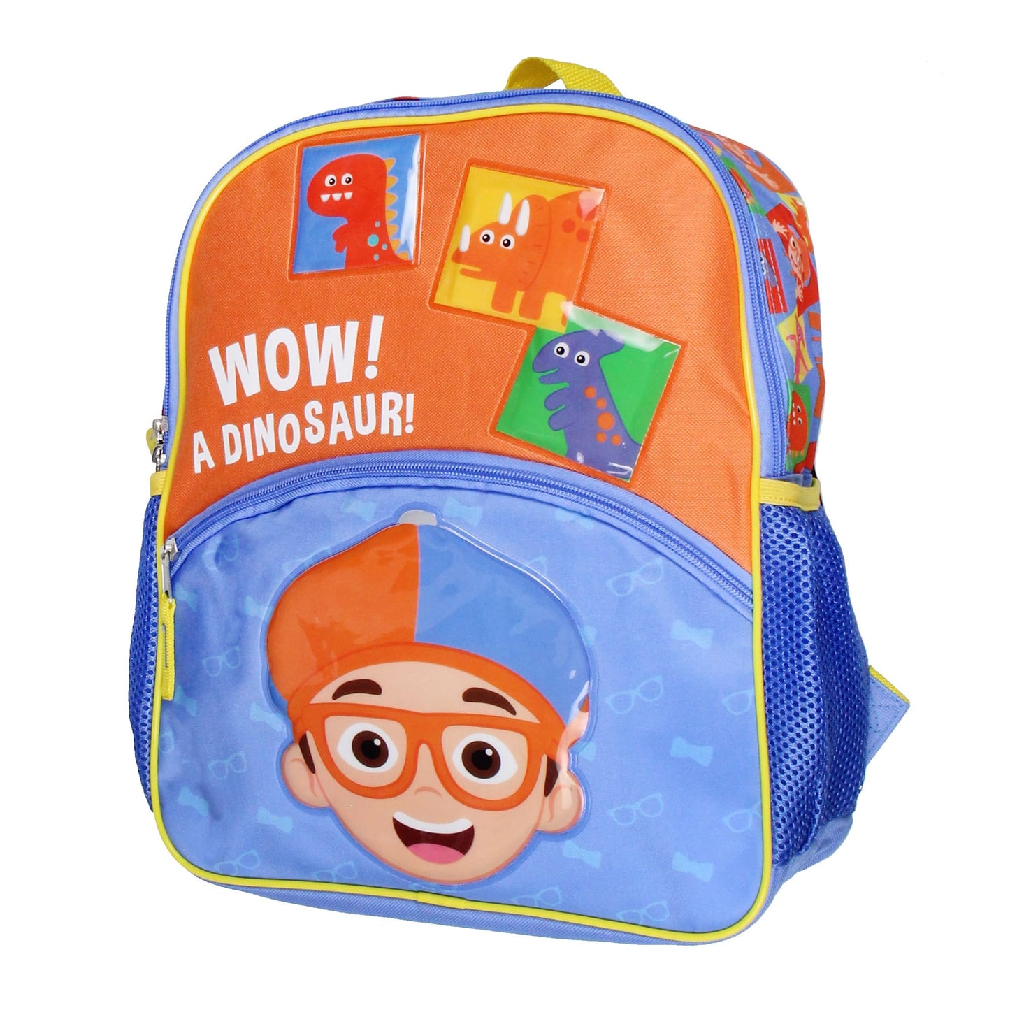 AI ACCESSORY INNOVATIONS Blippi Backpack Wow! A Dinosaur 14" Kids School Travel Backpack Bag For Toys w/Raised Character Designs