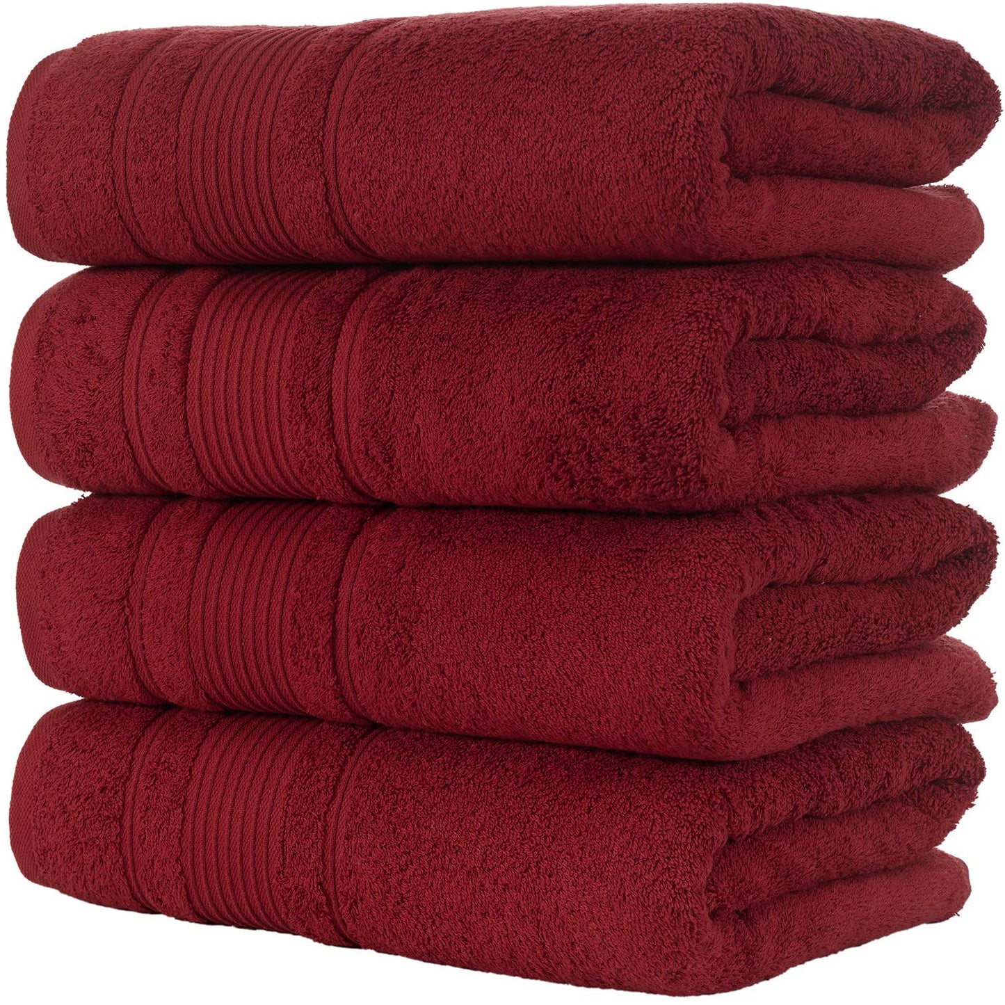 Qute Home 4-Piece Bath Towels Set, 100% Turkish Cotton Premium Quality Towels for Bathroom, Quick Dry Soft and Absorbent Turkish Towel, Set Includes…