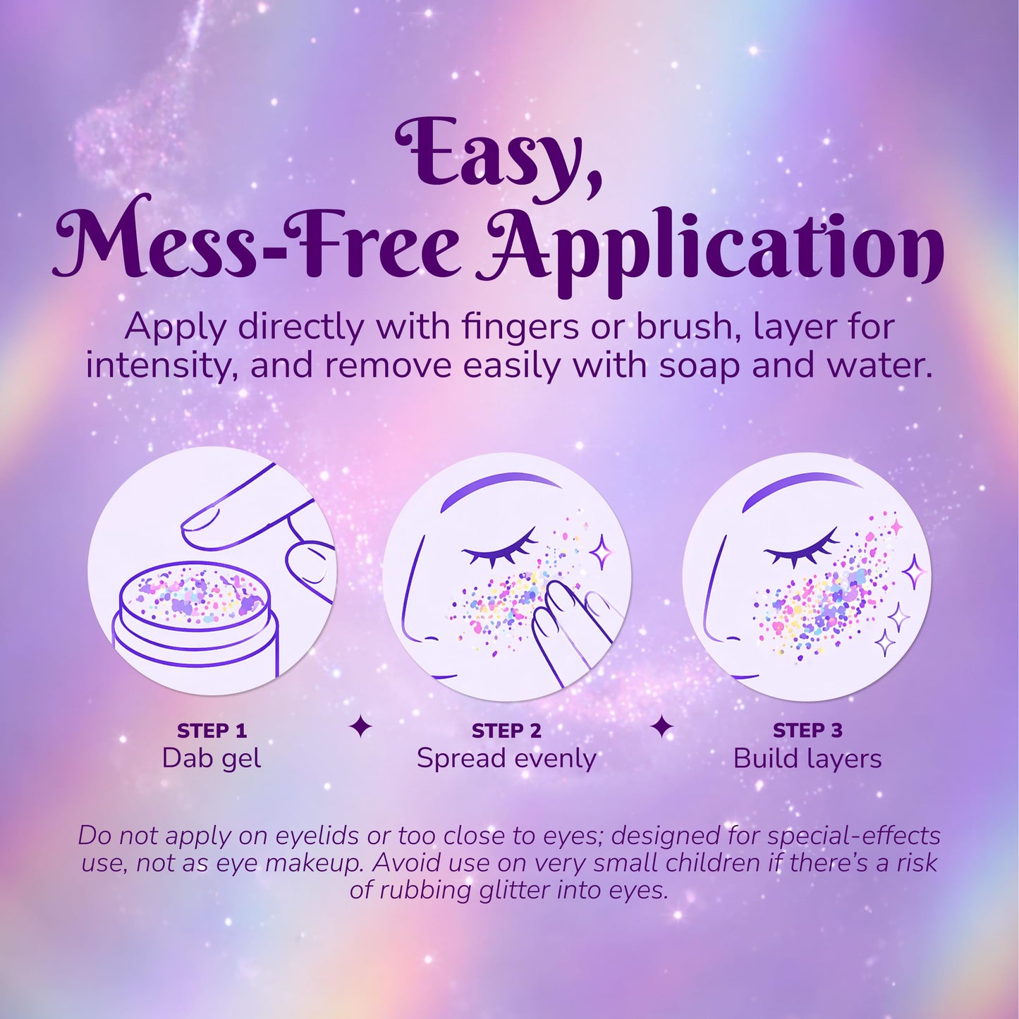Art Factory Diva Pink Chunky Body Glitter Gel - Holographic & Matte Cosmetic Glitter for Face, Hair & Body - Festival Rave Makeup, Long Wear Hair