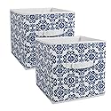 DII Non Woven Polyester, Scroll Storage Bin, Small, Nautical Blue