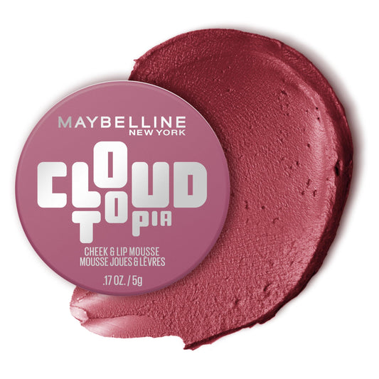 Maybelline Cloudtopia Blush for Cheeks and Lip Mousse, Ultra-Vivid, Pigmented Formula for Up to 14HR of Blush and Lip Makeup Color, Twilight Berry, 1