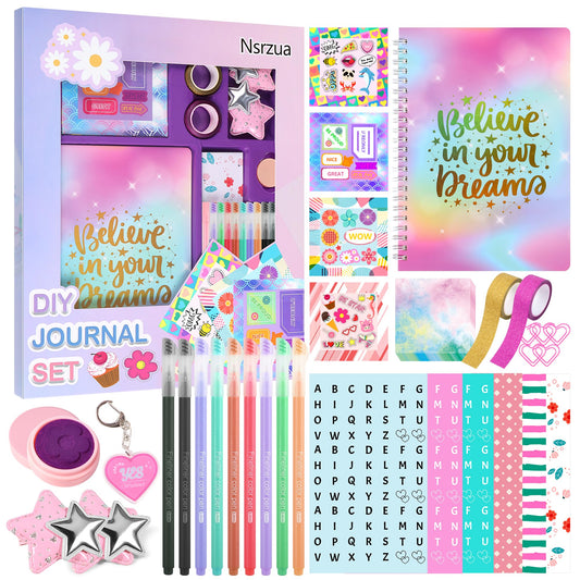 Nsrzua DIY Journal Kit for Girls,Toys for Ages 8-14 and Birthday Gifts for Girls