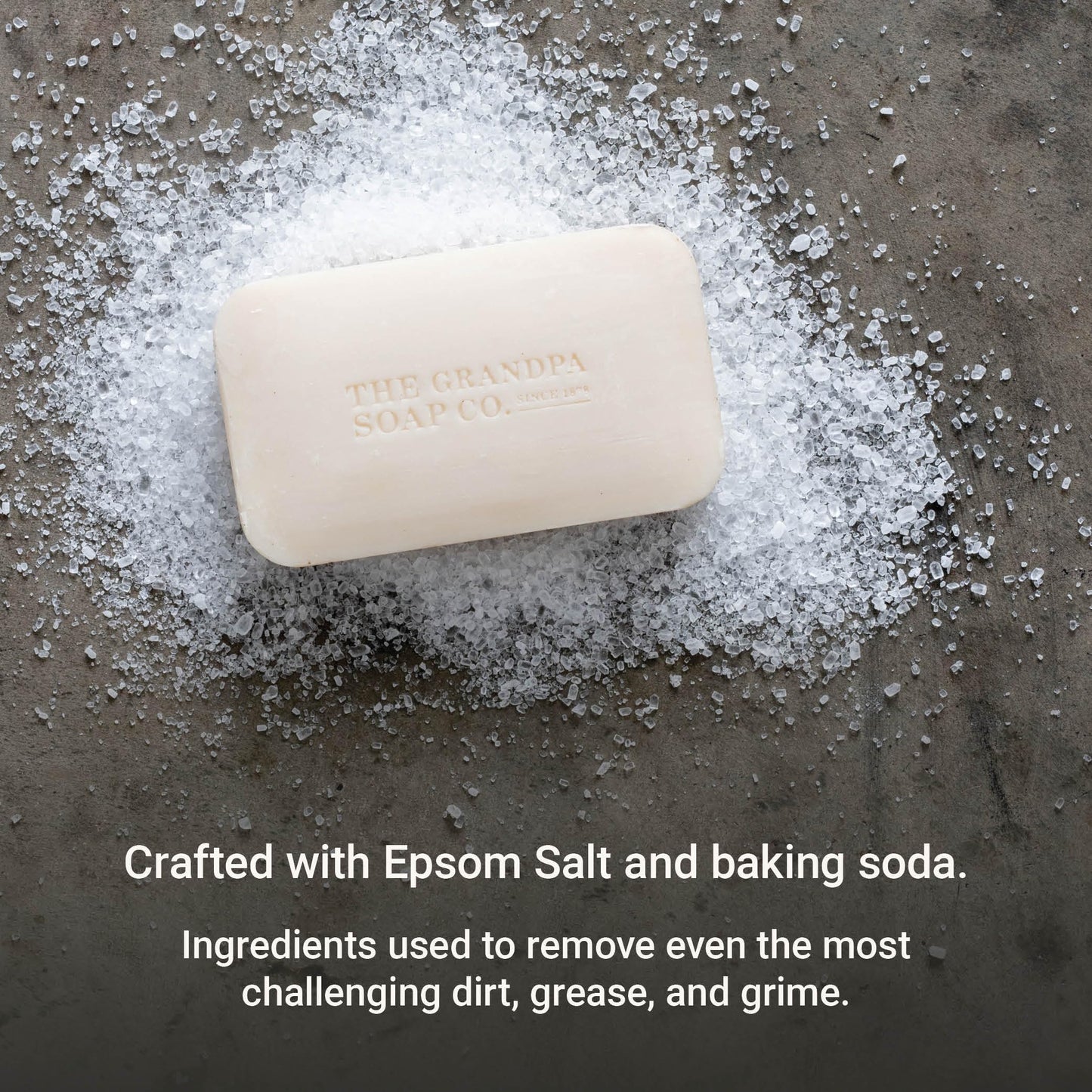 The Grandpa Soap Company Epsom Salt Bar Soap - Deep Cleansing Soap, Made with Epsom Salt and Baking Soda, Removes Dirt Grease and Grime, Vegan