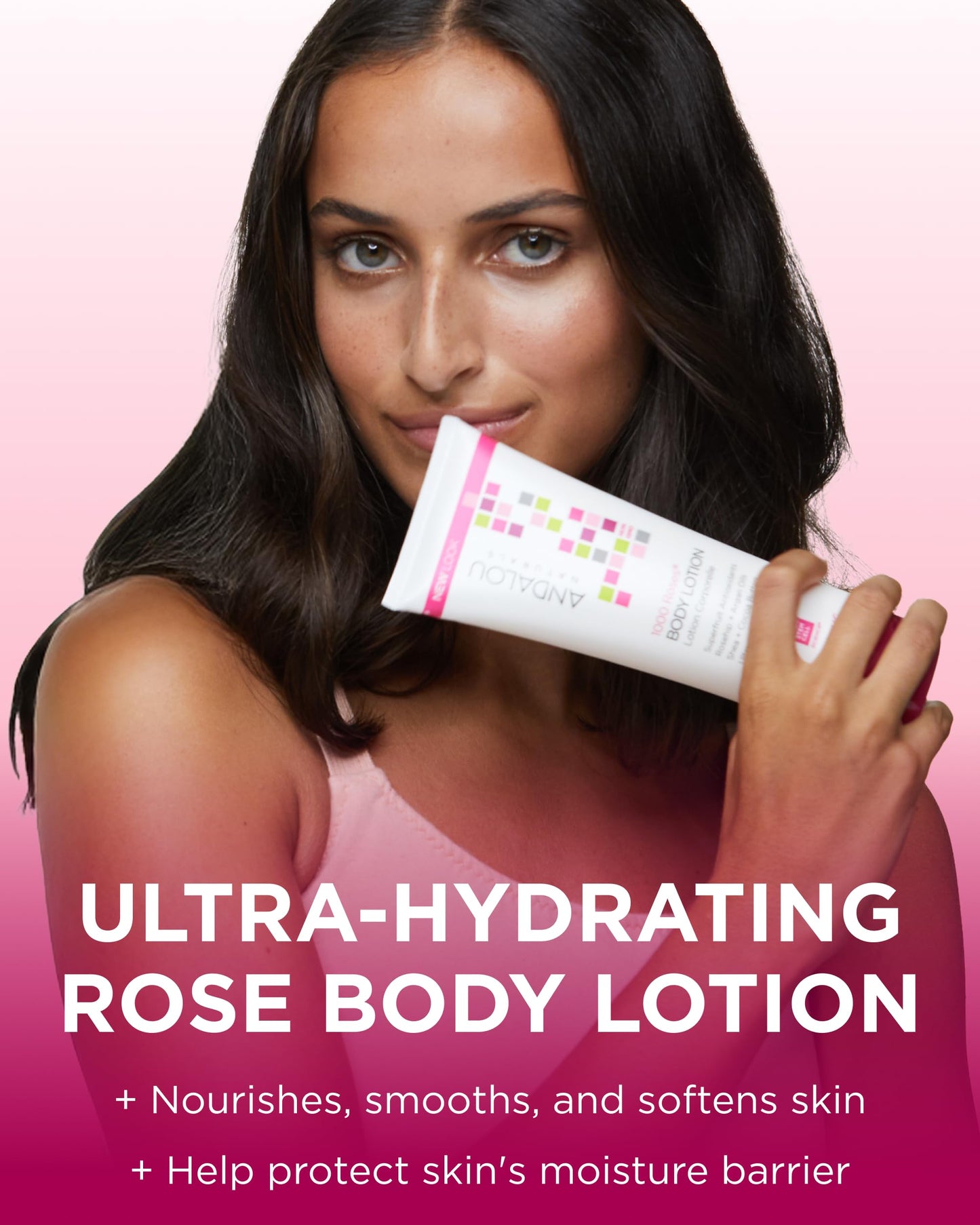 Andalou Naturals 1000 Roses Soothing Body Lotion - Improve Skin Moisture with Shea Butter & Aloe Vera - Hydrating Lotion for Dry or Sensitive Skin - 8