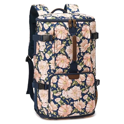 G-FAVOR Travel Backpack for Women, 40L Carry On Backpack Flight Approved Convertible Duffel Bag Backpack Fit for 17.3 Inch Laptop Bag, Floral