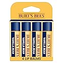 Burt's Bees 100% Natural Moisturizing Lip Balm, Vanilla Bean - 4 Tubes